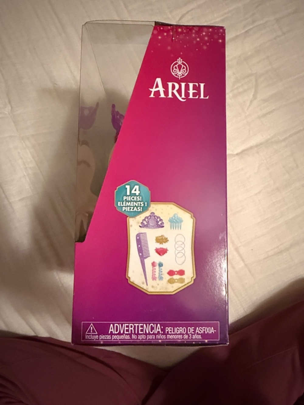 Disney Ariel Styling Head with Red Hair and Purple Tiara - Picture 4 of 4